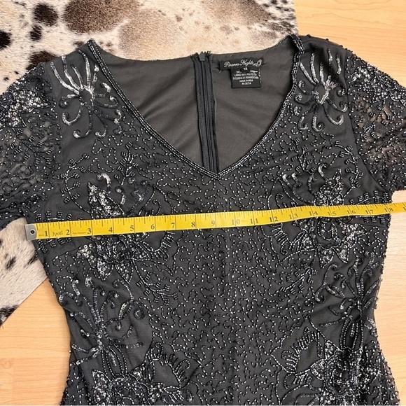 PISARRO NIGHTS Beaded V-Neck‎ Cocktail Dress Size 12 NWOT - Picture 9 of 12